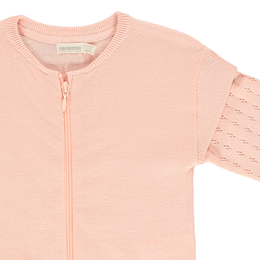 Gilet en tricot à manches ajourées pour fille 