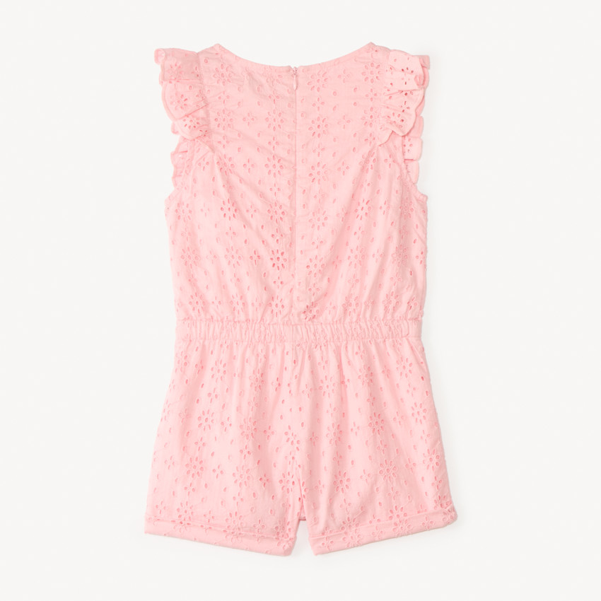 Combishort en broderie anglaise avec volants pour fille 