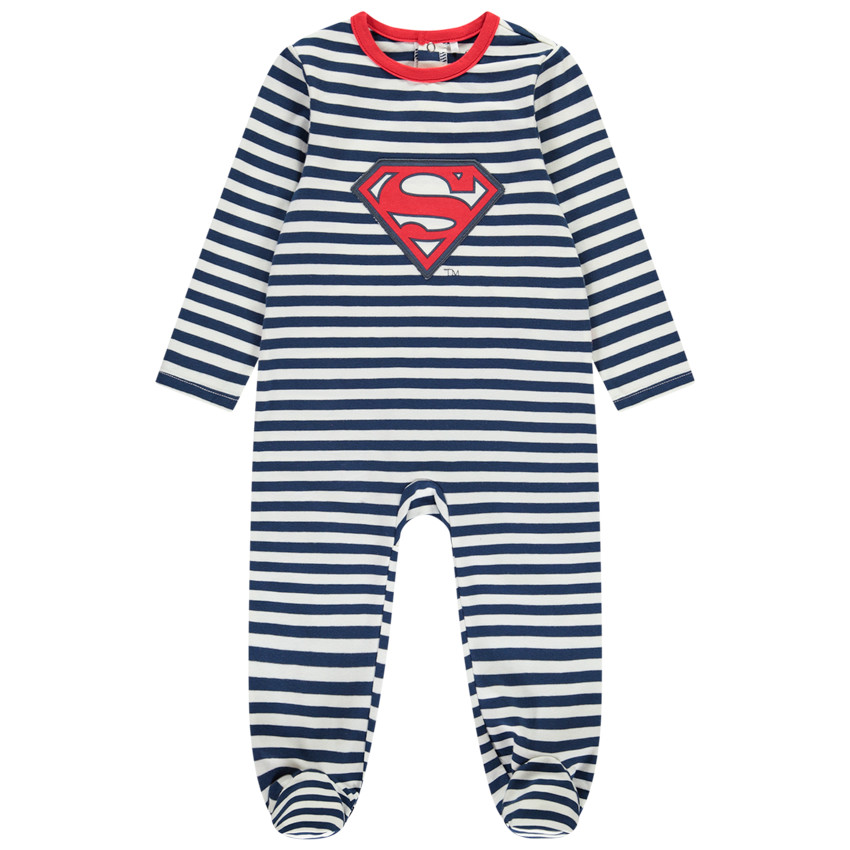 Dors-bien rayé Superman Warner pour bébé garçon avec ouvertures différentes selon l'âge 