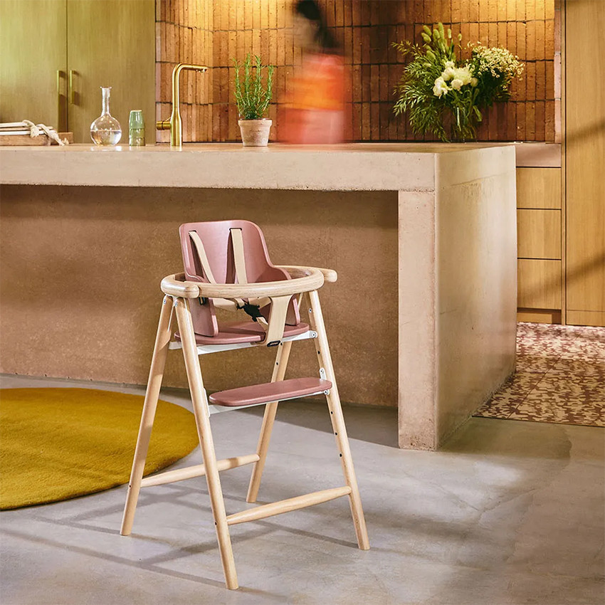 Baby Set avec harnais pour chaise haute Tobo bois de rose 