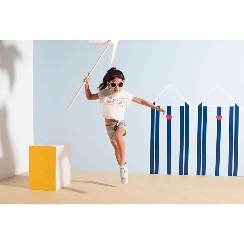 Ensemble avec tee-shirt à franges et short en jersey printé 