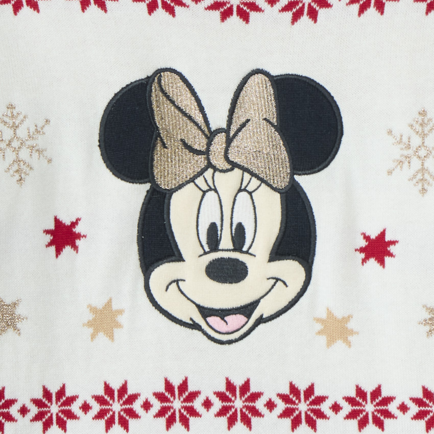 Pull manches longues doublé à motifs Noël Minnie Disney pour fille  