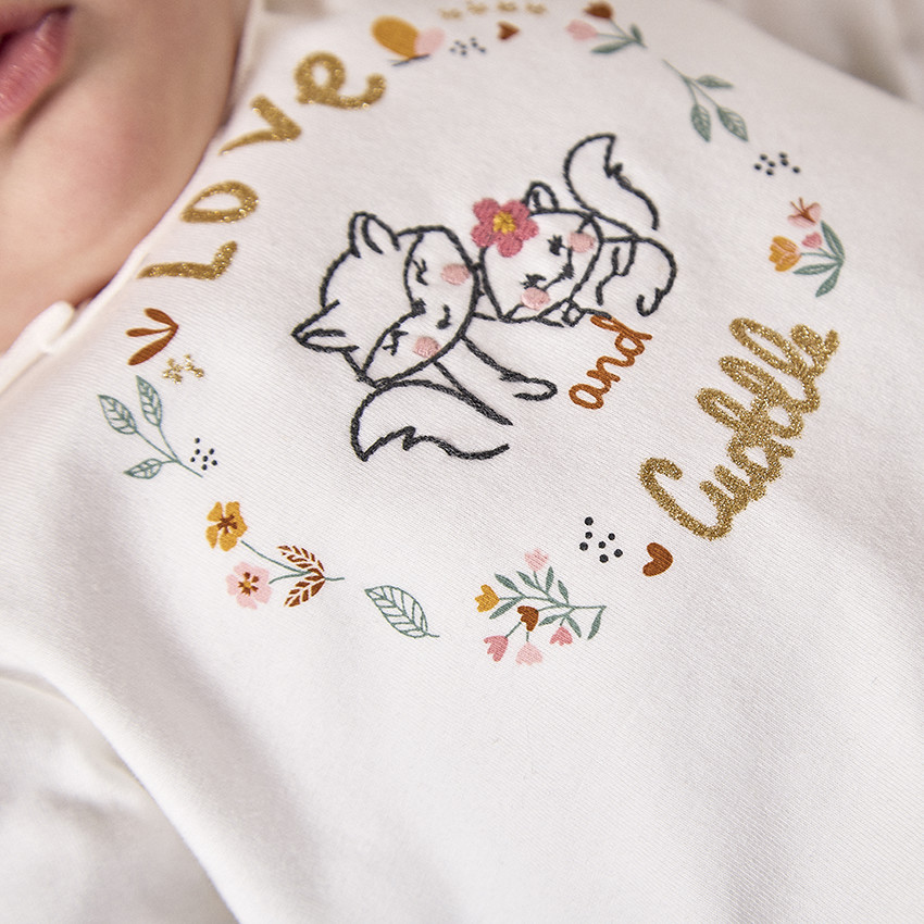 Ensemble long t-shirt fantaisie + pantalon pour bébé fille 