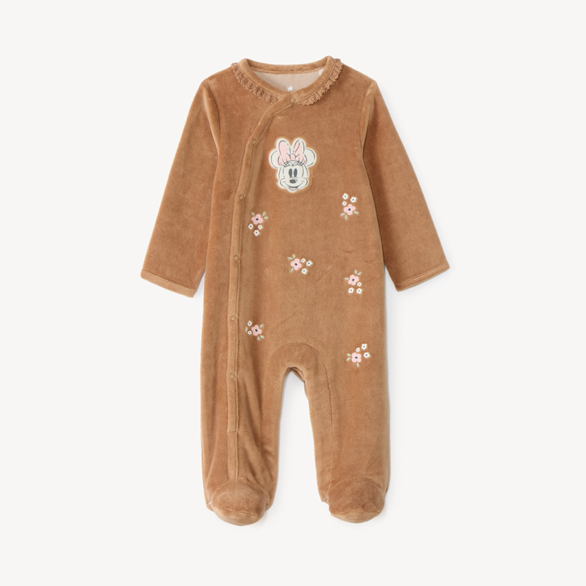 Dors-bien velours bébé Minnie Disney à fleurs