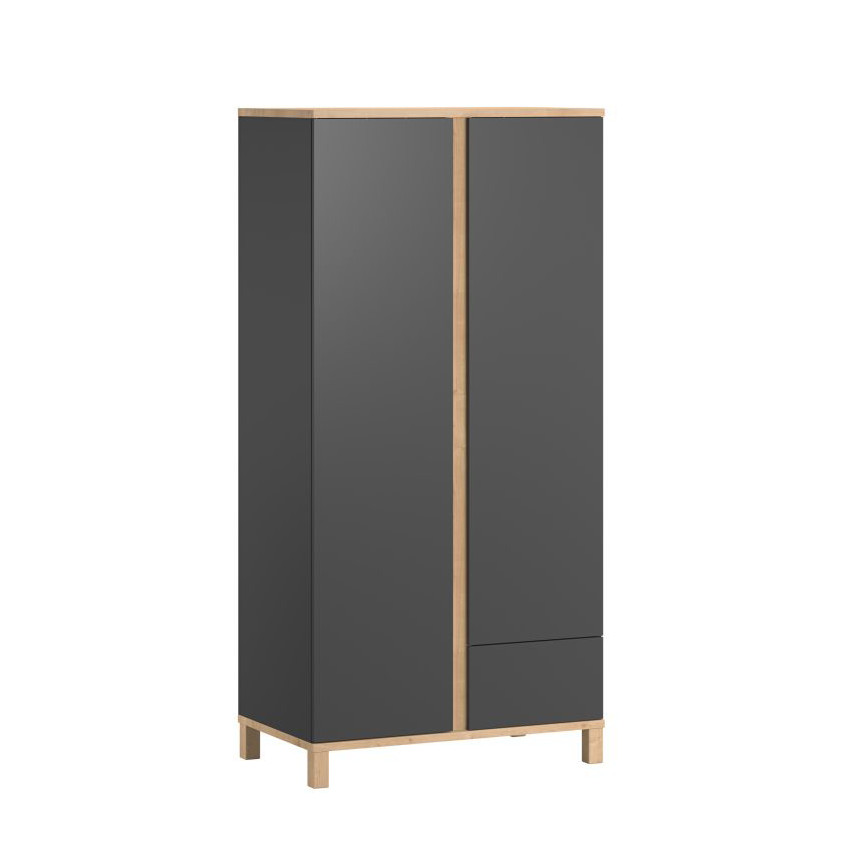 Armoire Altitude 2 portes - Graphite / Bois 