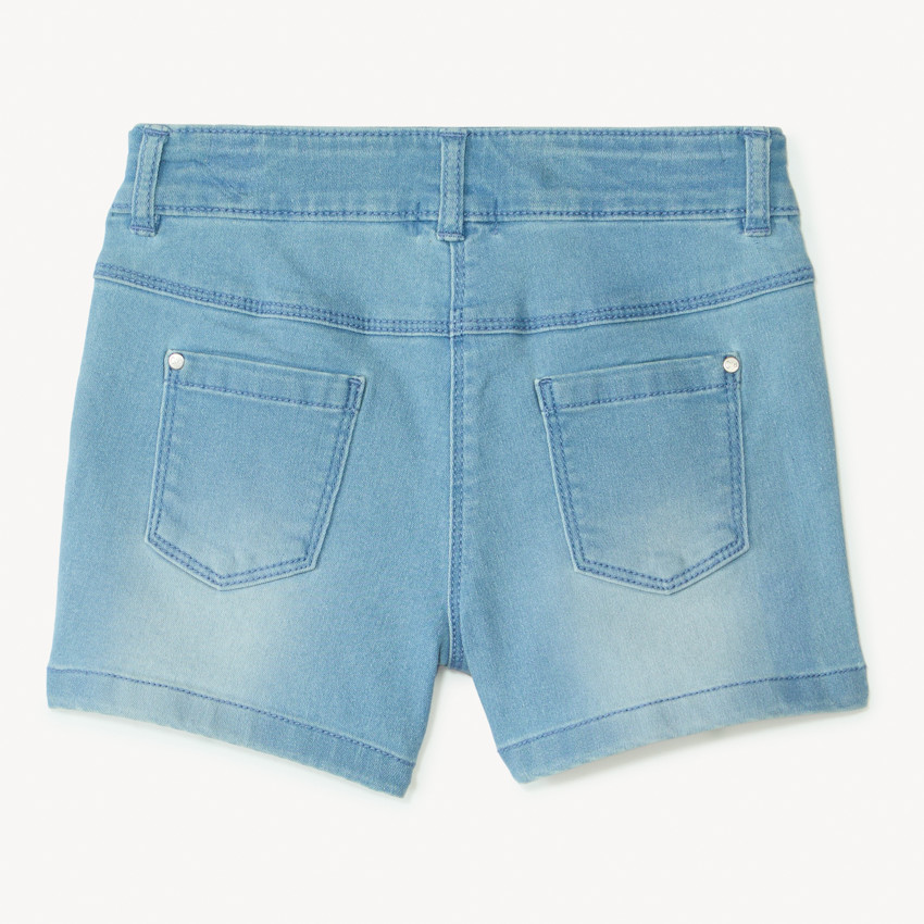Short en denim effet délavé pour fille 