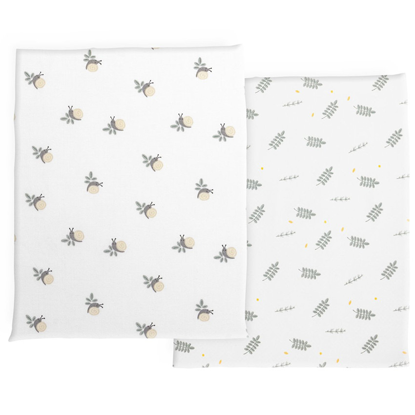 Lot de 2 draps housses pour Next2Me Bambou Greenery 