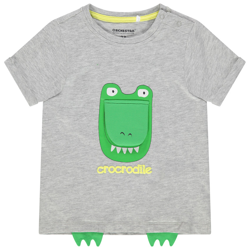 T-shirt manches courtes en coton à animal printé 