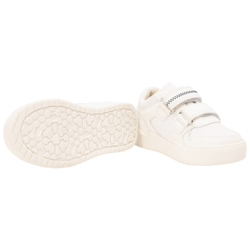 Baskets de sport blanches à double scratch pour garçon 