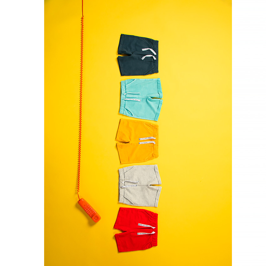 Bermuda en molleton uni à cordons imprimés pour bébé garçon 