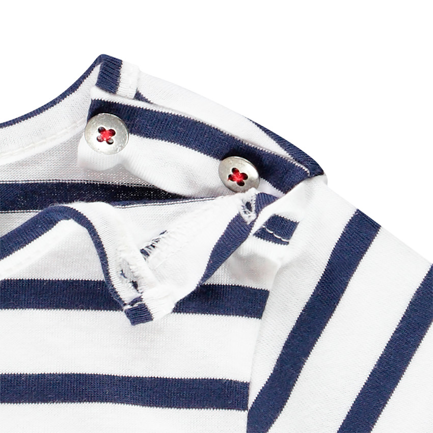 T-shirt mixte bébé manches courtes esprit marinière 
