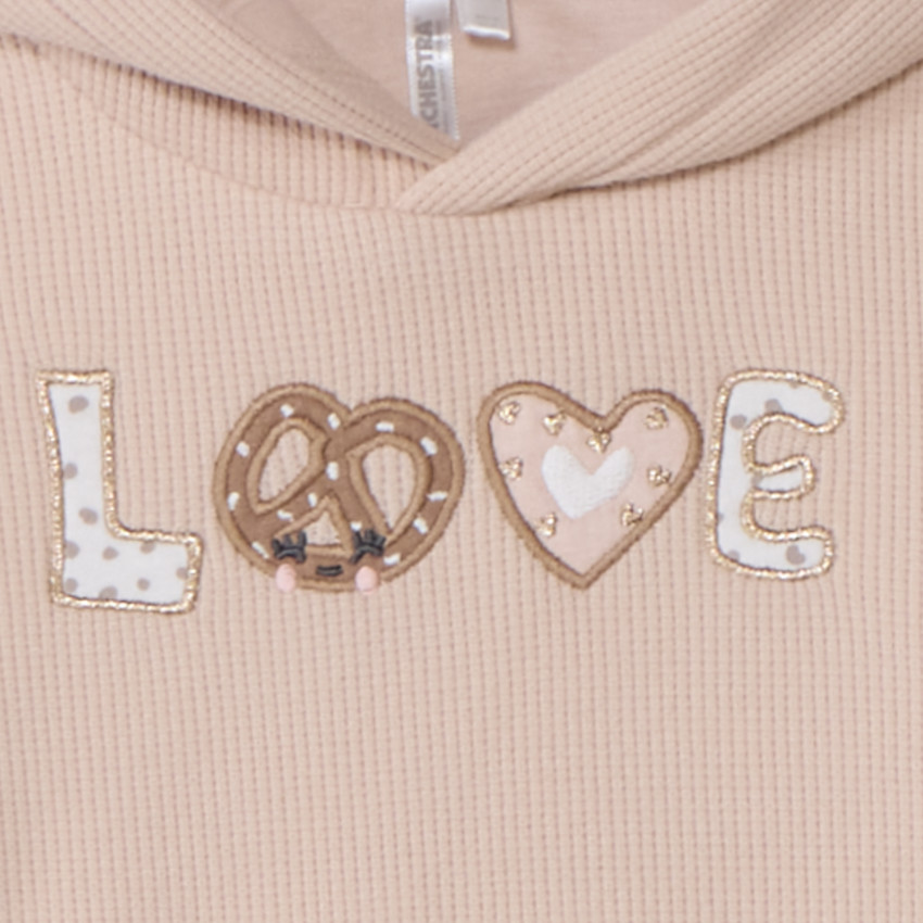 Ensemble jogging velours en nid d'abeille pour bébé fille 