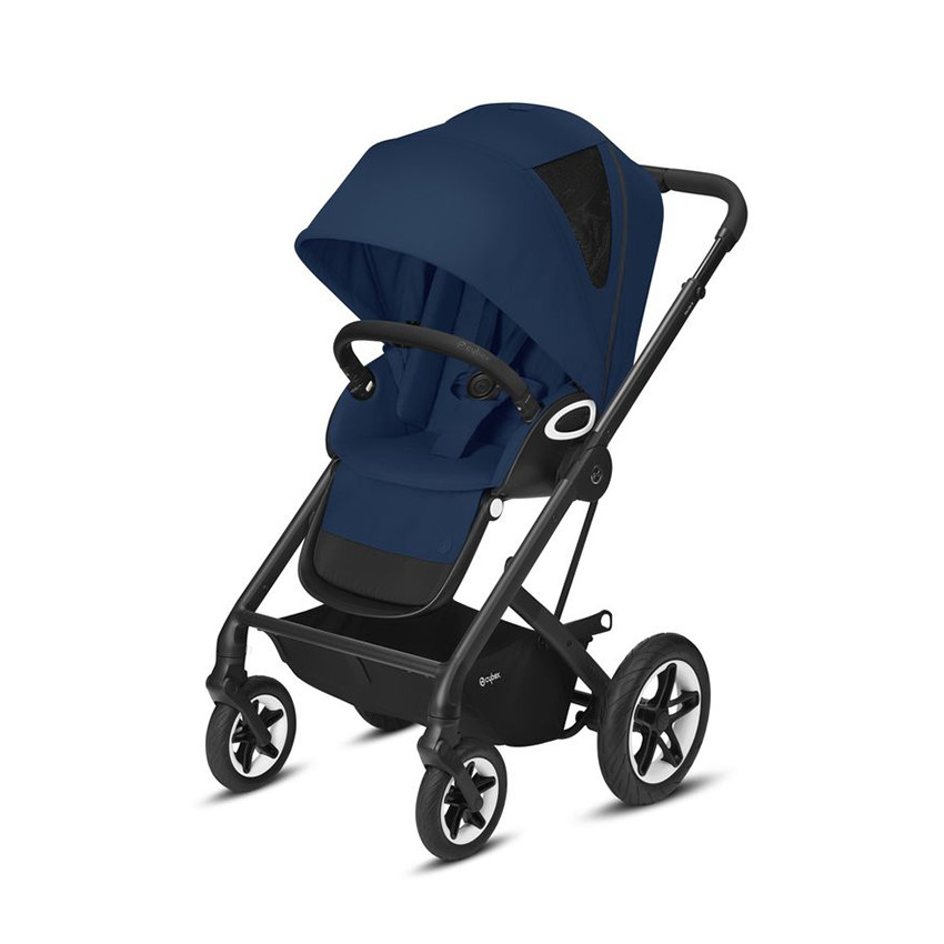 Poussette Talos S Lux châssis Black siège Navy Blue 