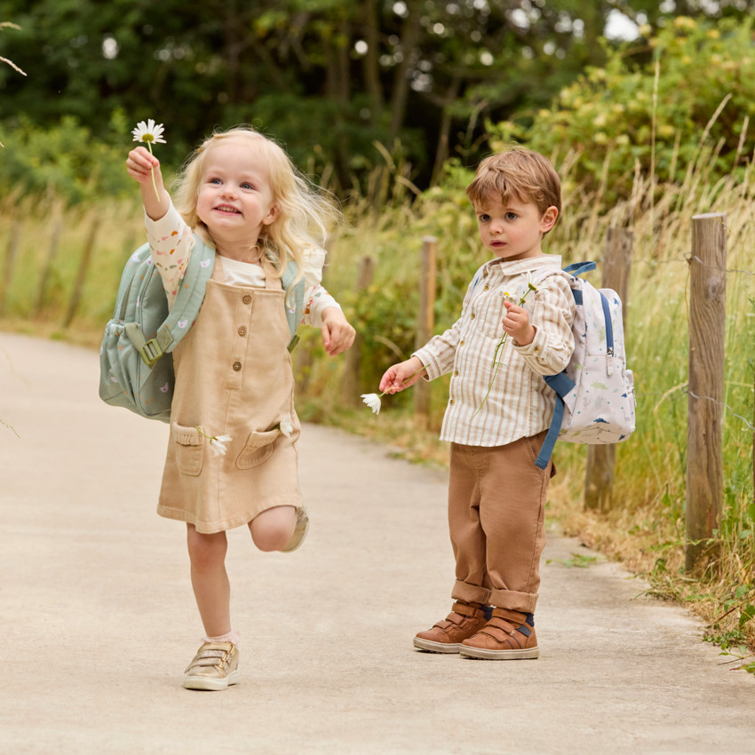 Robe salopette uni en denim et poches pour bébé fille  