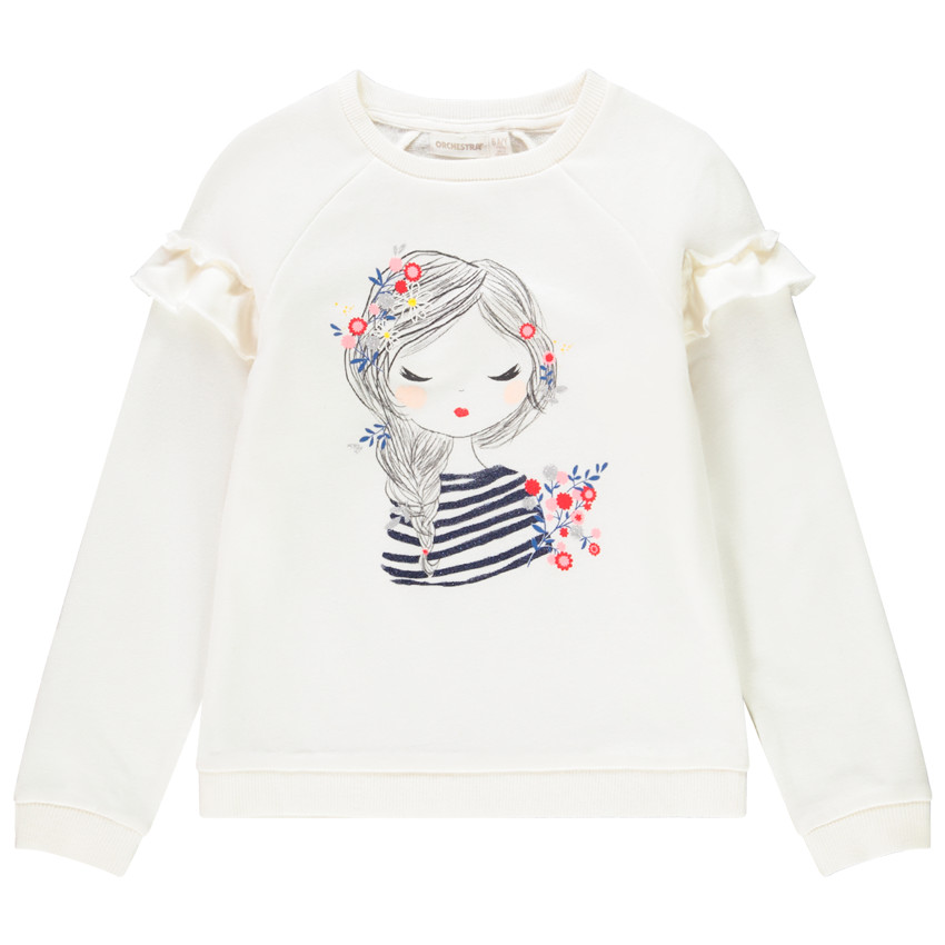 Sweat en molleton léger print personnage pour enfant fille 