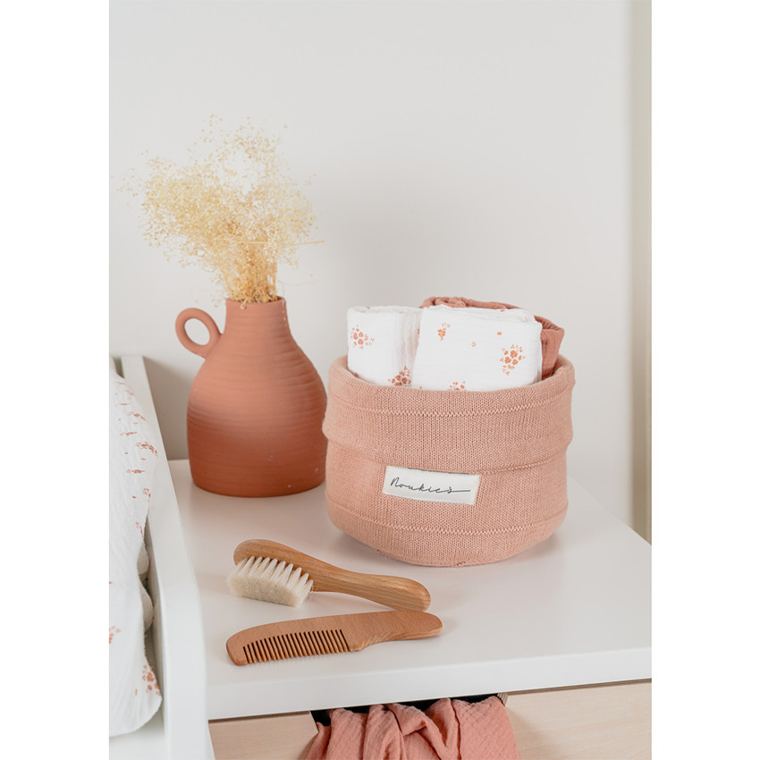 Lot de 2 langes 100x100cm Mousseline de coton bio Fleurs D'Antan 