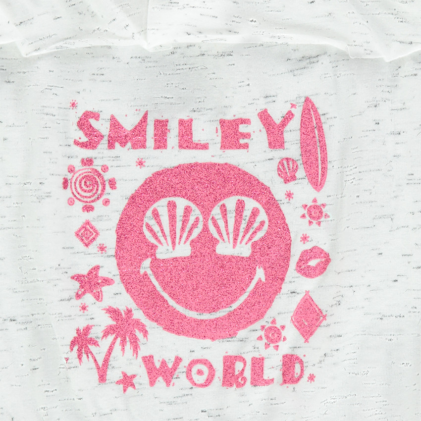 Ensemble avec débardeur print Smiley et short avec dentelle 