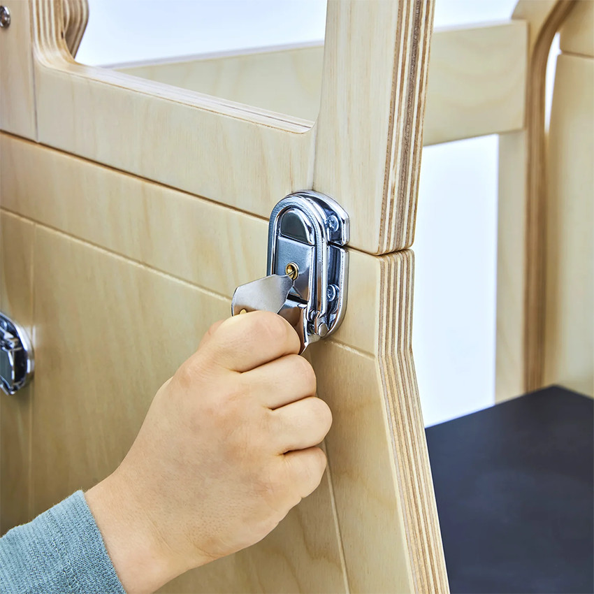 Tour d'apprentissage Montessori Transformer réglable en bois coloris naturel 