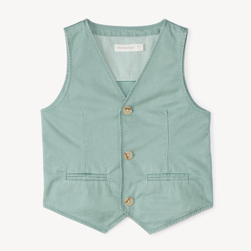 Gilet serveur en toile unie pour garçon 