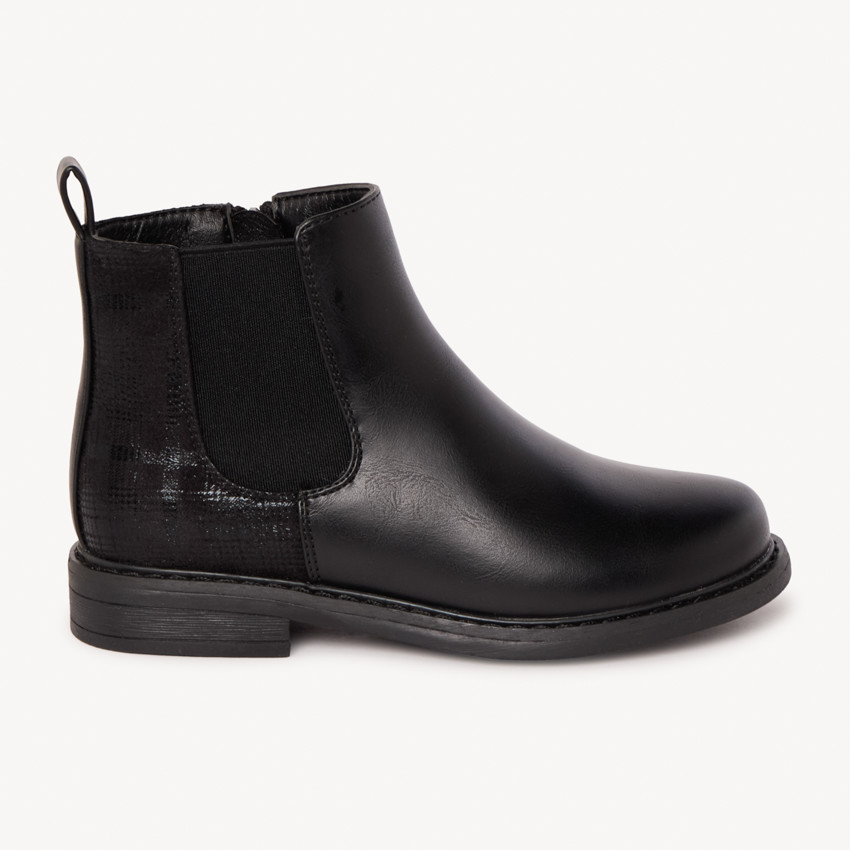 Bottines zippées effet cuir à quadrillage pour fille 