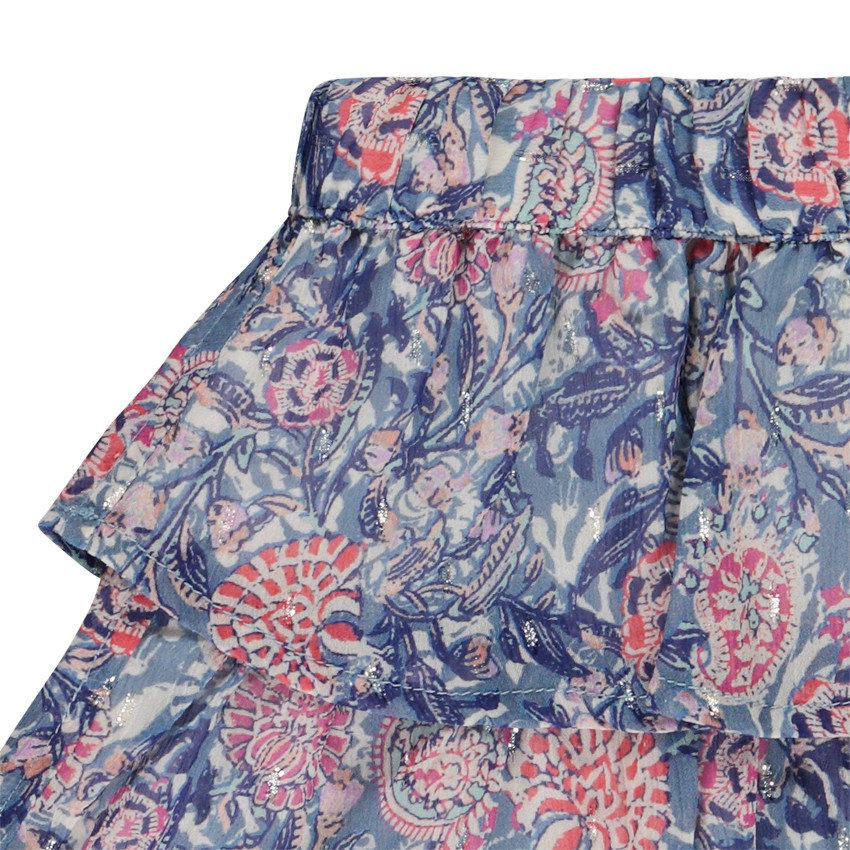 Jupe volantée imprimé cachemire avec lurex pour fille 