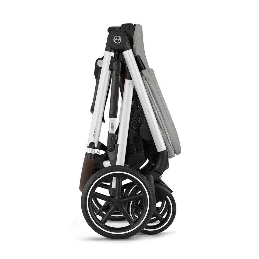 Poussette Gazelle S single/double - Châssis silver / Siège Stone Grey 