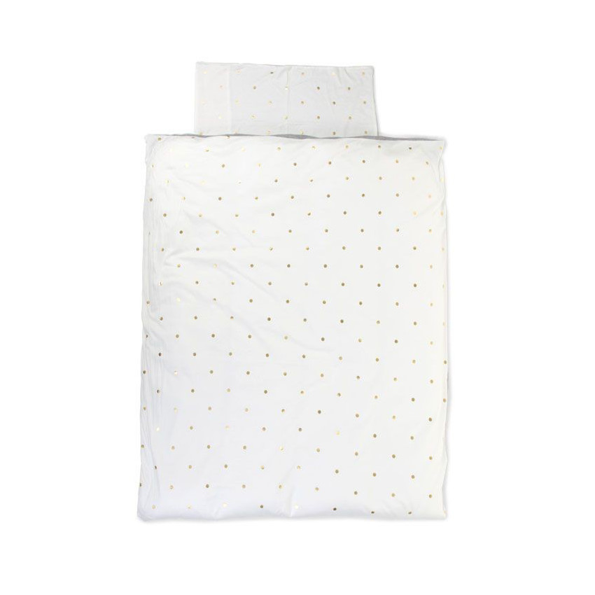 Housse de couette + taie Pois dorés - 100 x140 cm 