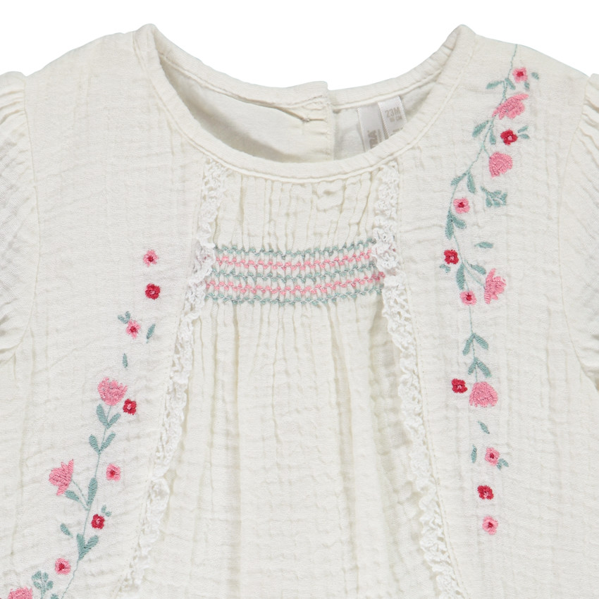 Ensemble tunique 2 pièces en double gaze de coton fantaisie pour bébé fille 