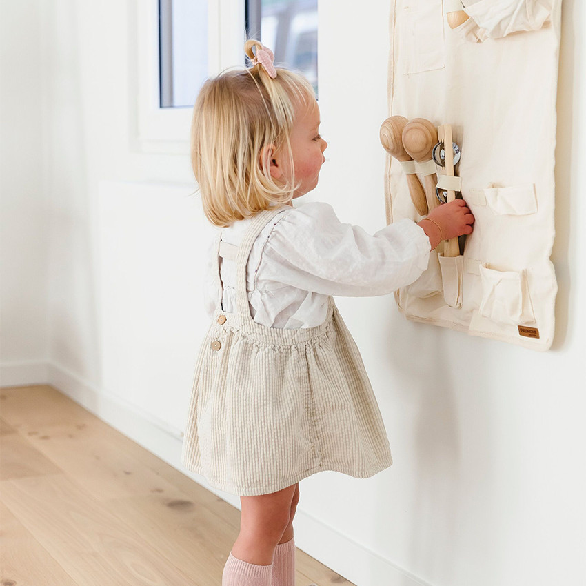 Set de 8 instruments de musique en bois avec organisateur 
