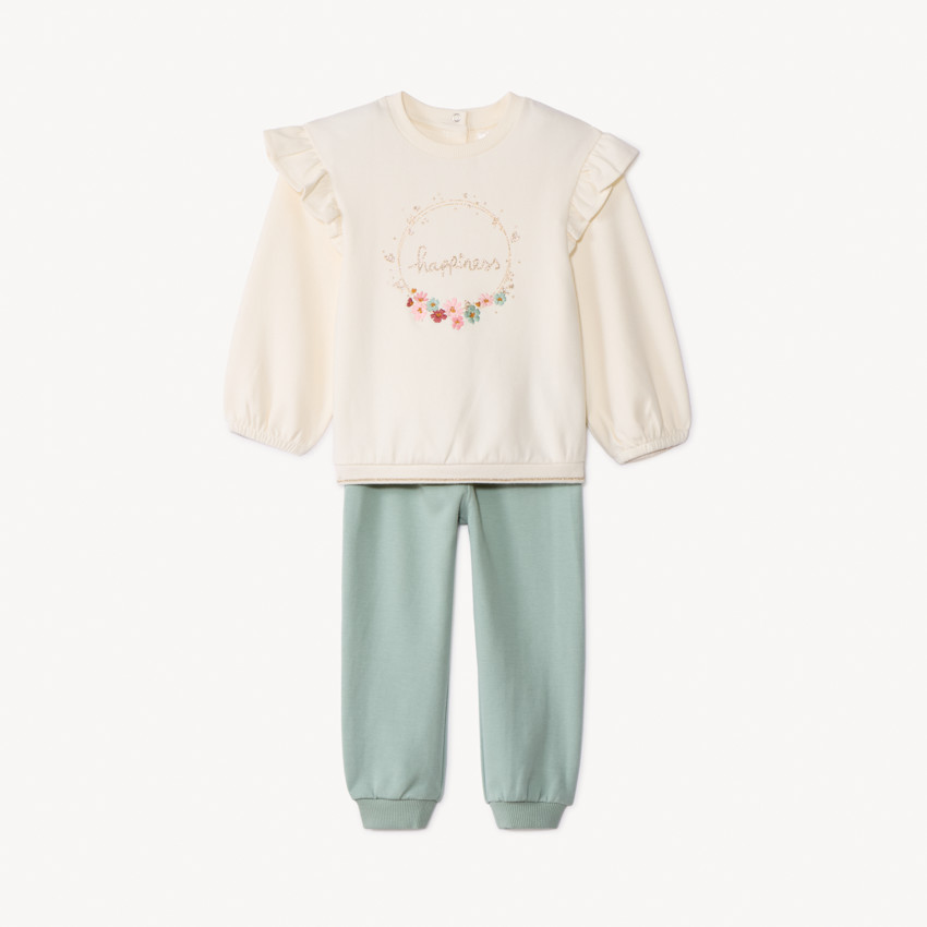 Ensemble sweat + jogging fantaisie pour bébé fille 