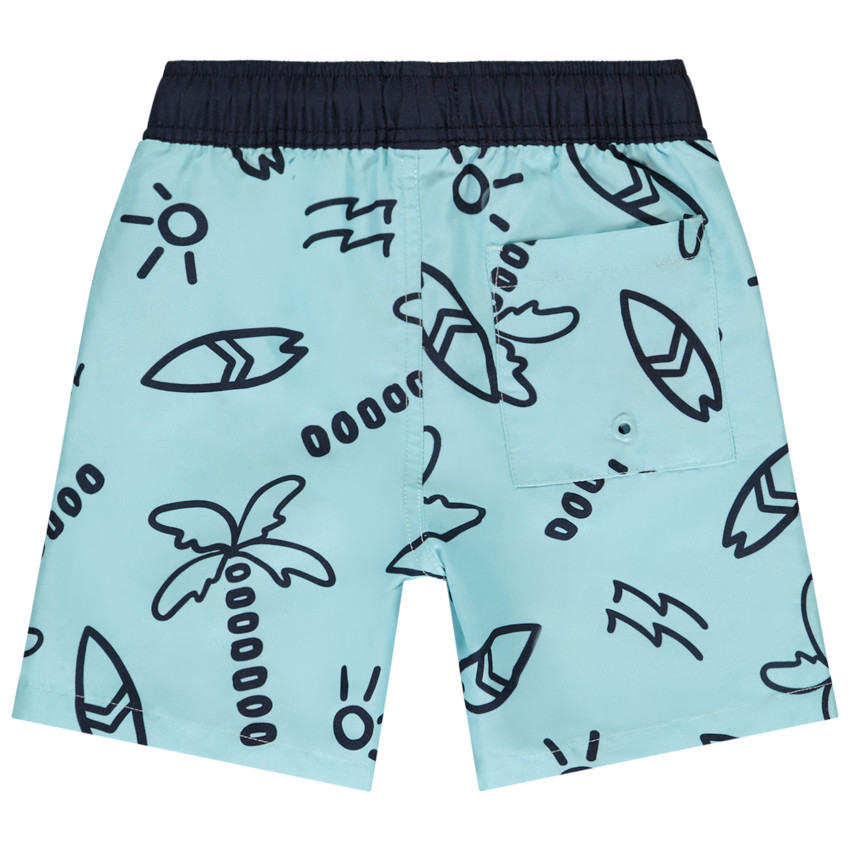 Short de bain long imprimé surf et palmier pour garçon  