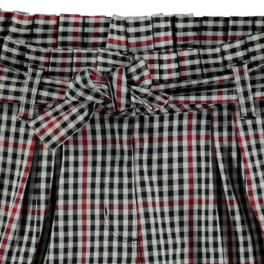 Junior - Pantalon à carreaux vichy avec ceinture à nouer 