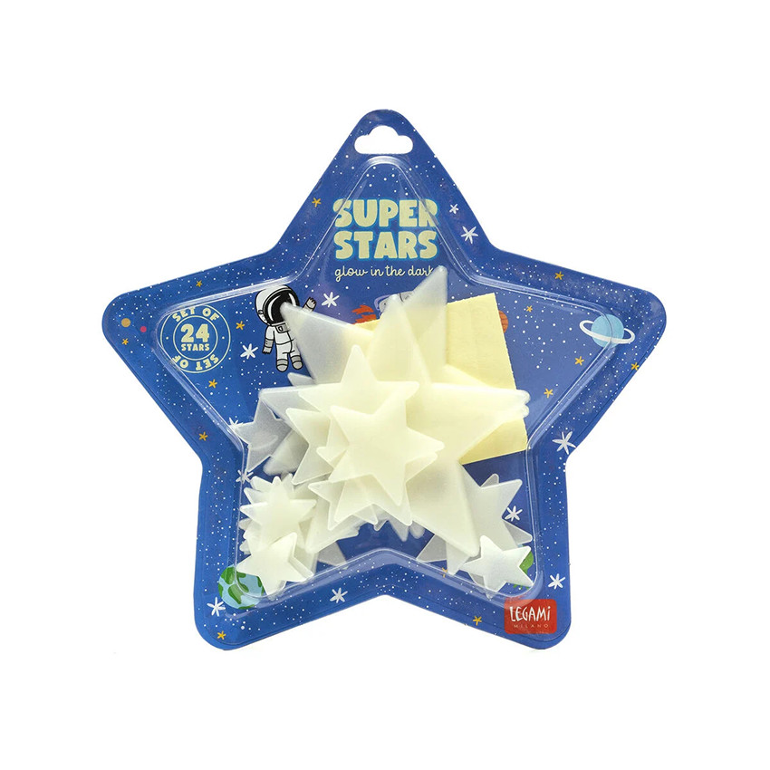 Lot de 24 étoiles phosphorescentes à coller 