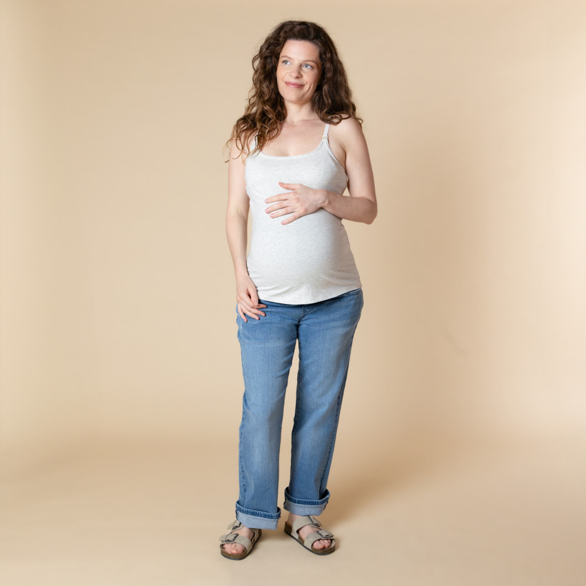 Débardeur d'allaitement uni avec brassière intégrée 