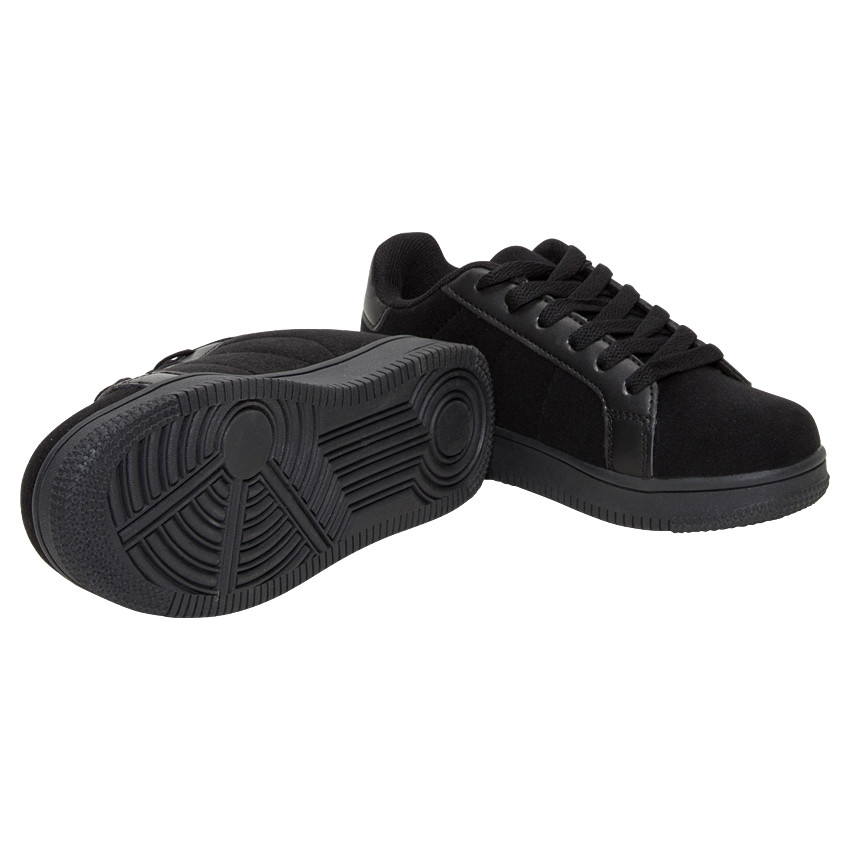 Baskets basses effet velours à lacets et étoiles brodées 