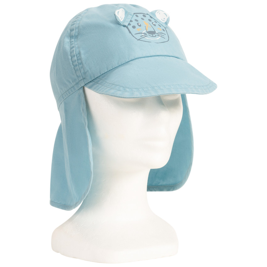 Casquette protège-nuque motif félin pour bébé garçon 