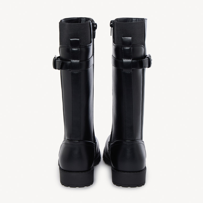 Bottes cavalière noire à boucle pour fille 