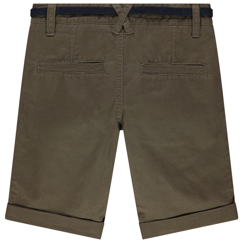 Bermuda en coton uni avec ceinture ajustable 