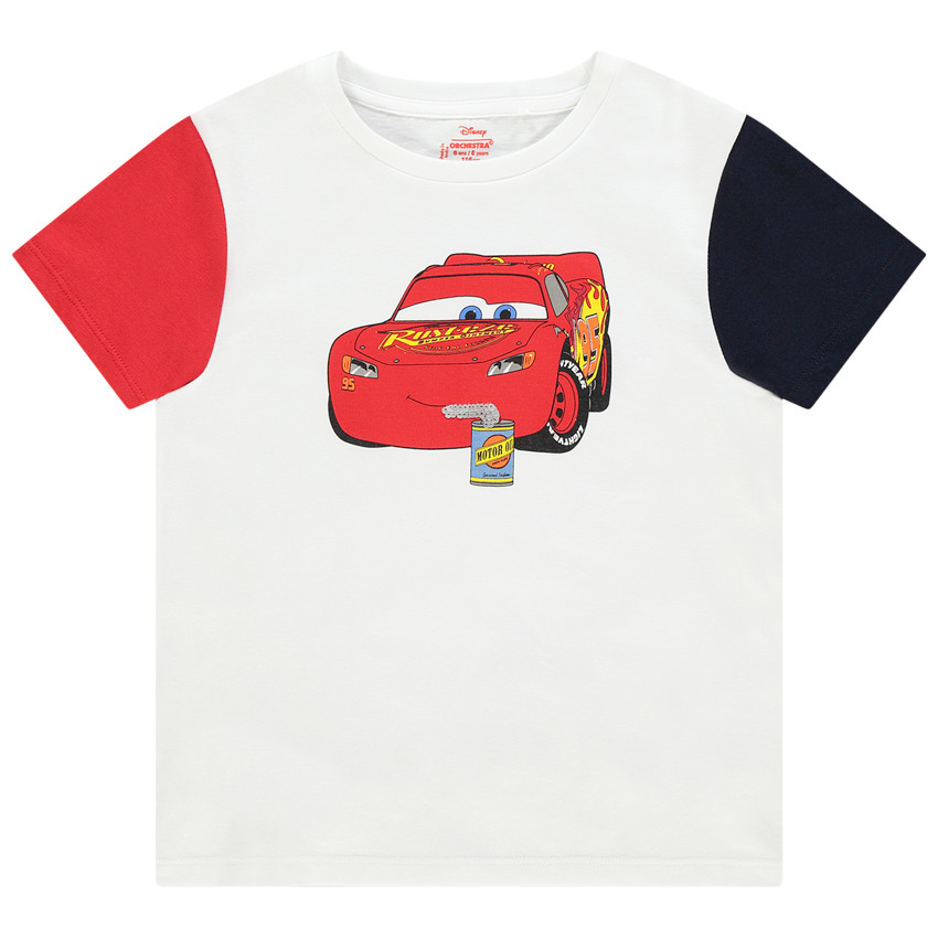 T-shirt manches courtes contrastées print Cars 