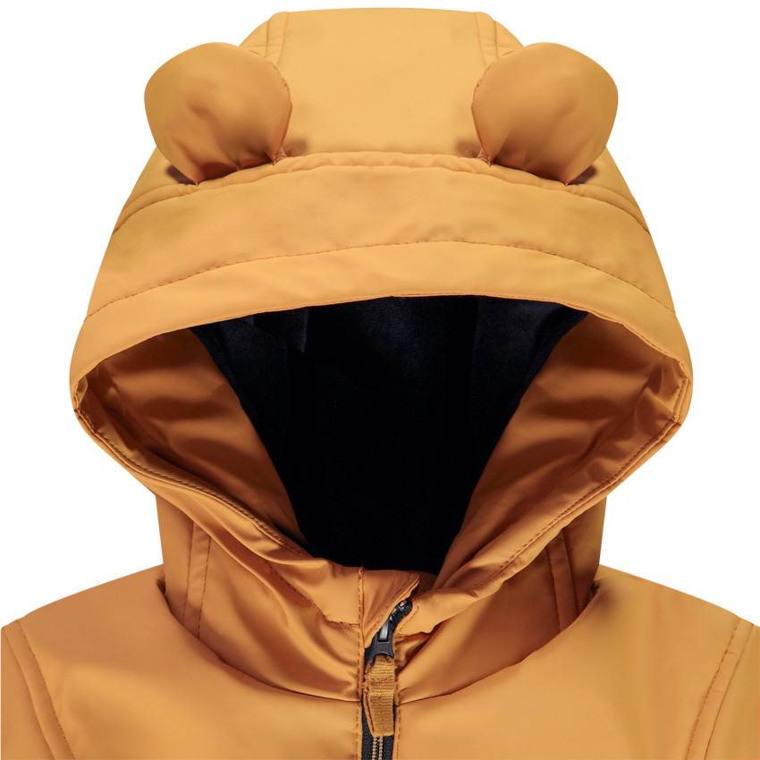 Parka gomme doublée velours à capuche ludique pour bébé garçon 