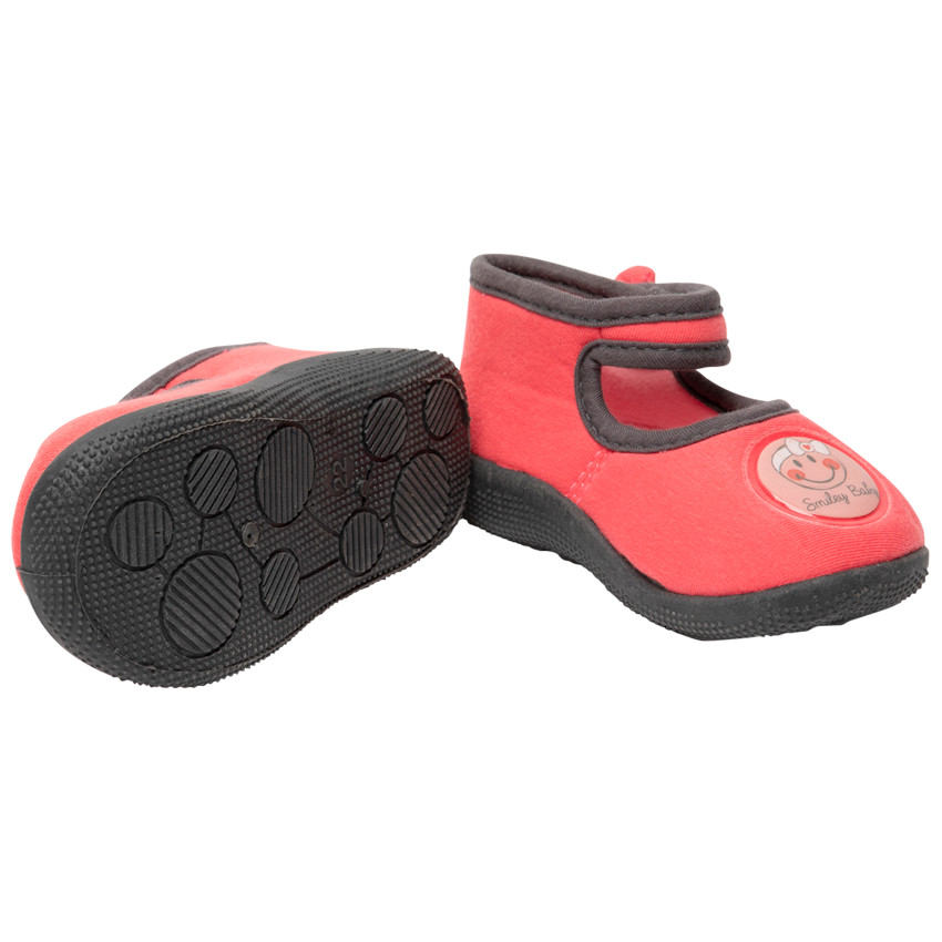 Chaussons babies en jersey à badge Smiley Baby 