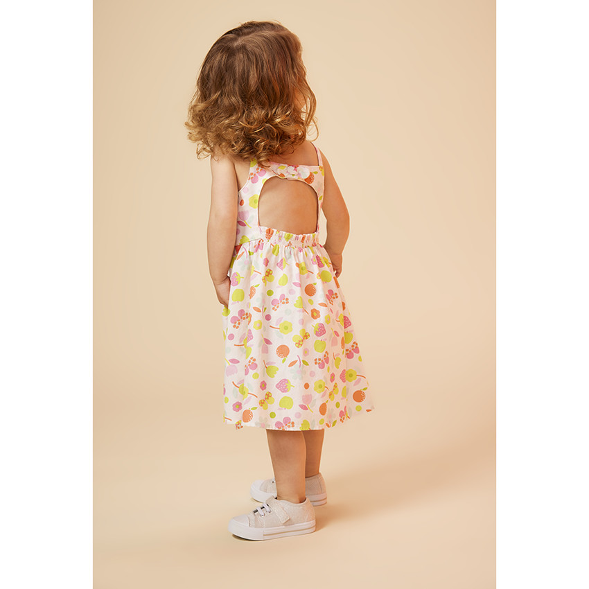 Robe à bretelles imprimé fantaisie pour bébé fille 