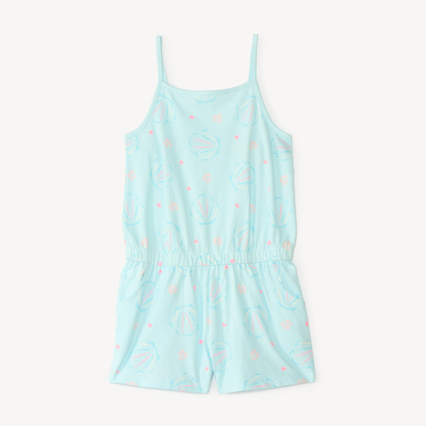 Salopette short en jersey imprimé fantaisie pour fille 