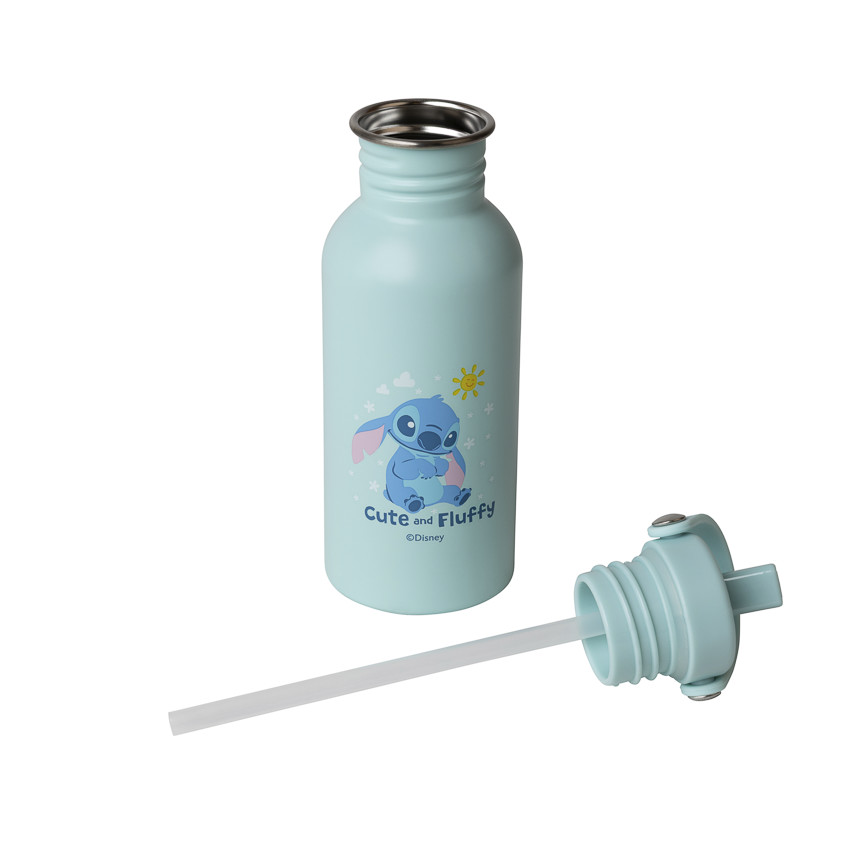 Gourde isotherme avec paille 500ml Stitch Disney bleu 