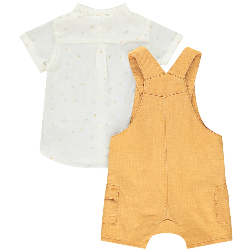 Ensemble salopette + chemise fantaisie pour bébé garçon 