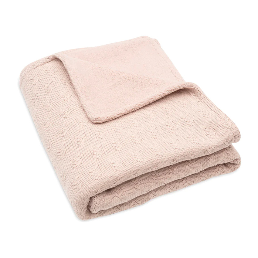 Couverture berceau Grain Knit Fleece 75x100 cm - Wild Rose/Velvet 