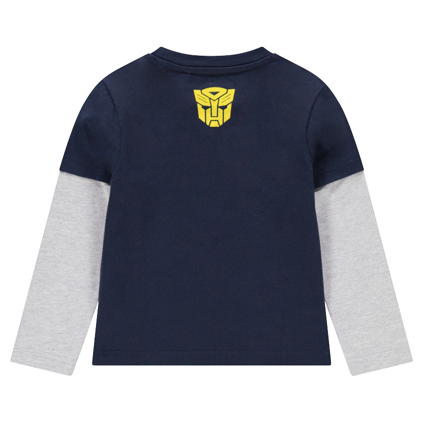 Tee-shirt manches longues effet 2 en 1 avec print Transformers 