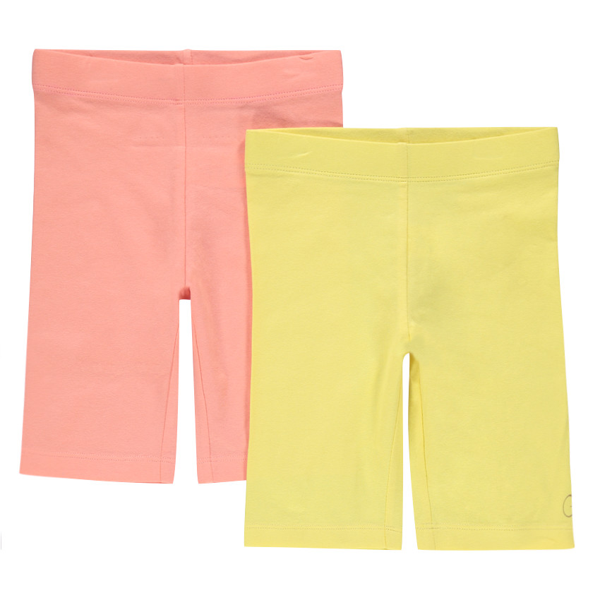 Junior - Lot de 2 cyclistes unis avec logo printé 