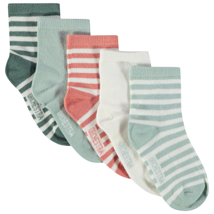Lot de 5 paires de chaussettes unies et rayées pour garçon 