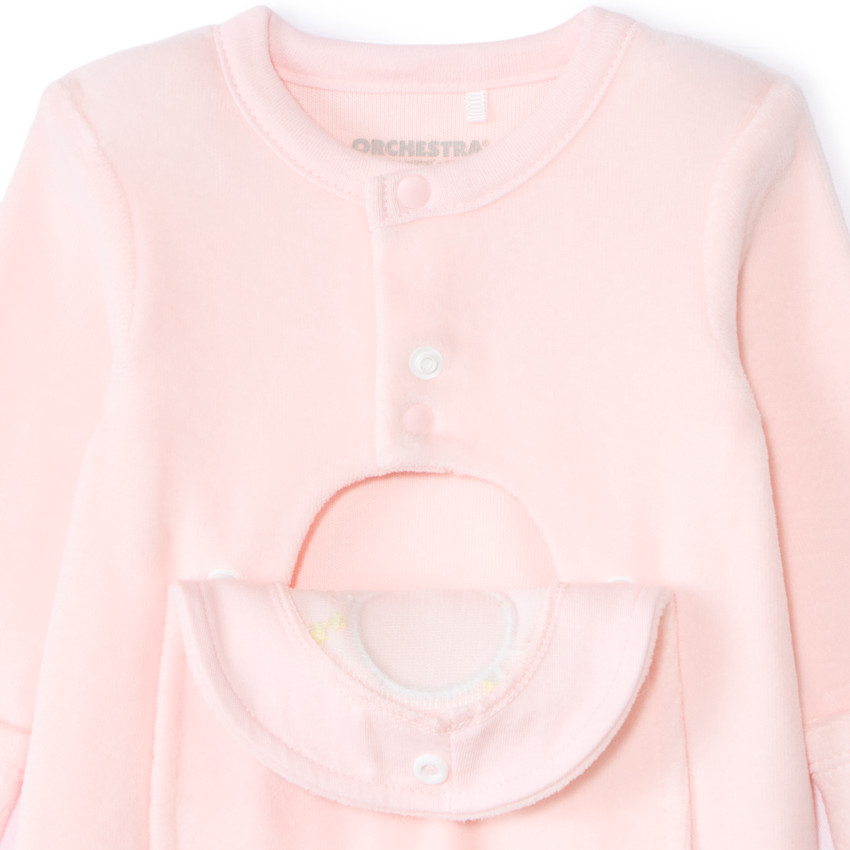 Dors-bien en velours patch montgolfière pour bébé fille prématurée 